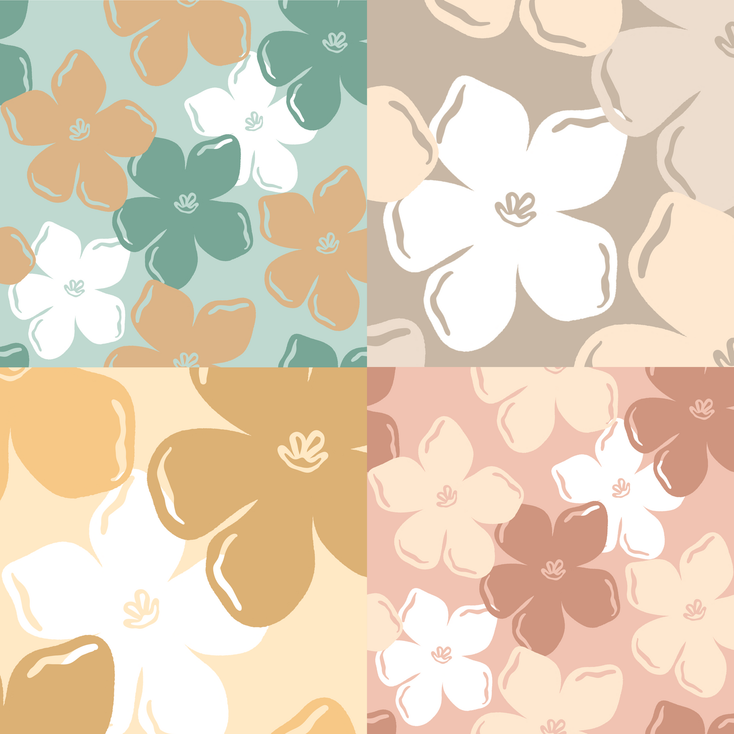 Retro Puakenikeni Repeat Surface Pattern