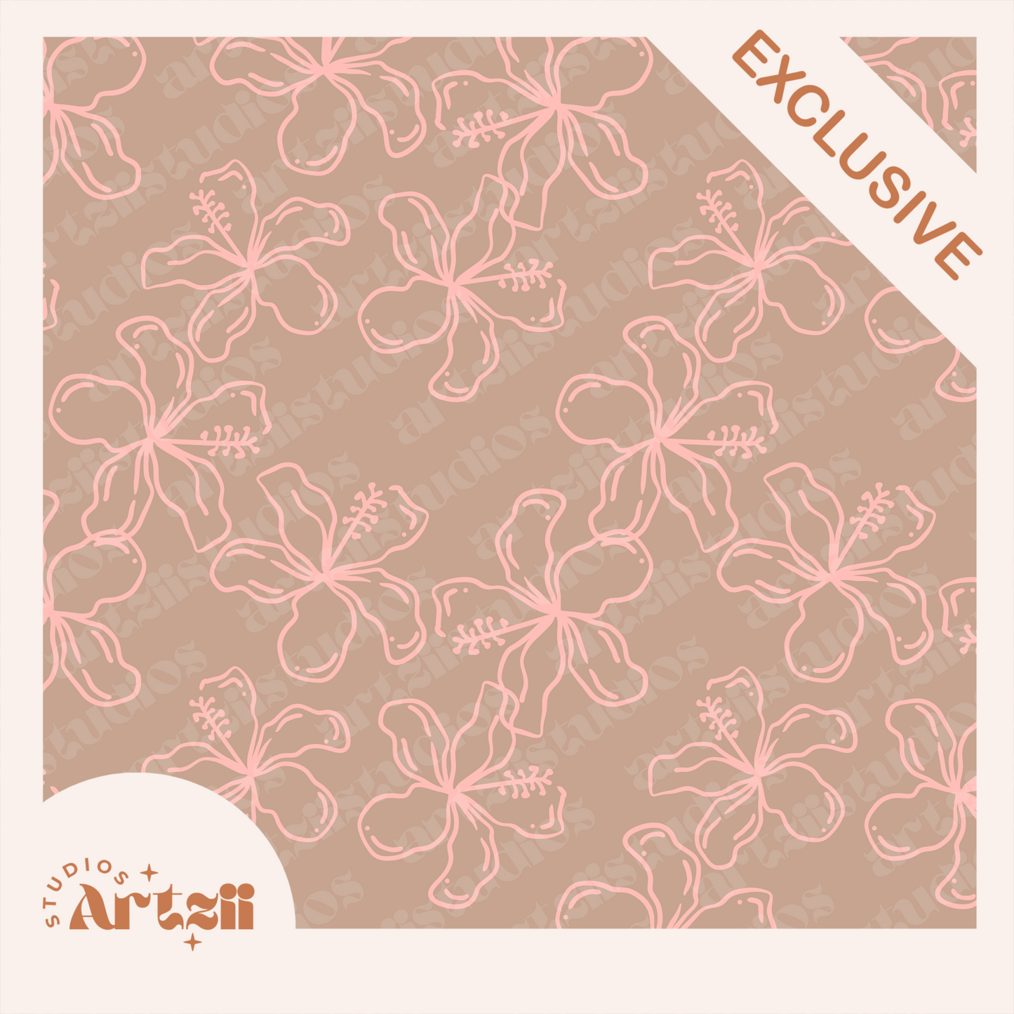 Rosy Hibiscus Repeat Surface Pattern #71