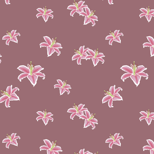 Scattered Lilies Repeat Surface Pattern