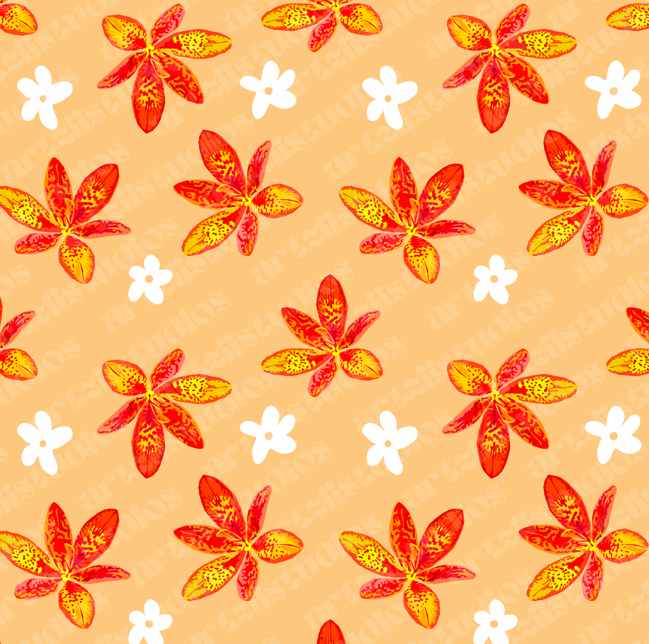 Bright Orchid Seamless Pattern