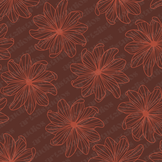 Hibiscus Flower Seamless Pattern