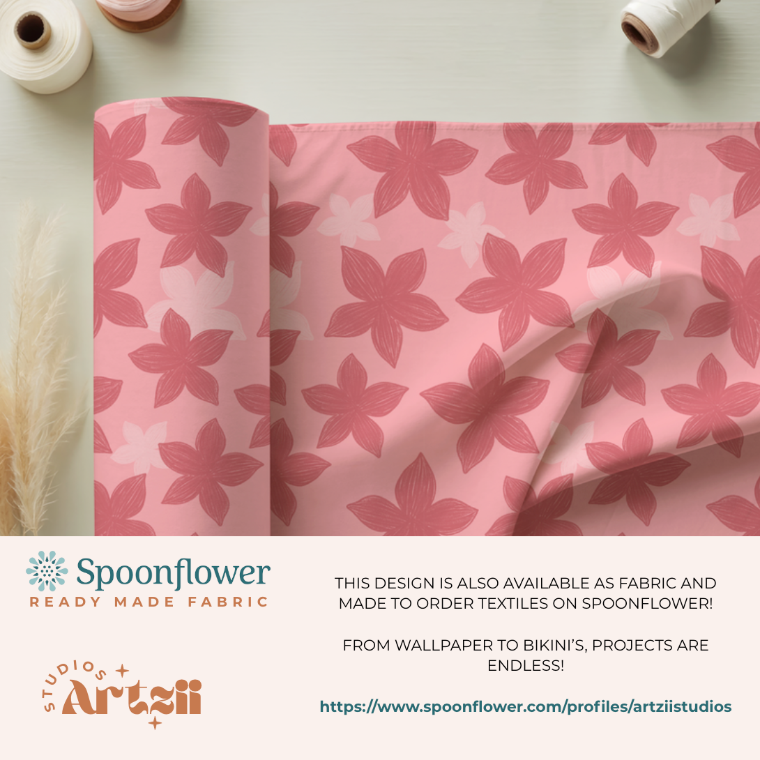 Sketch Plumeria Repeat Surface Pattern