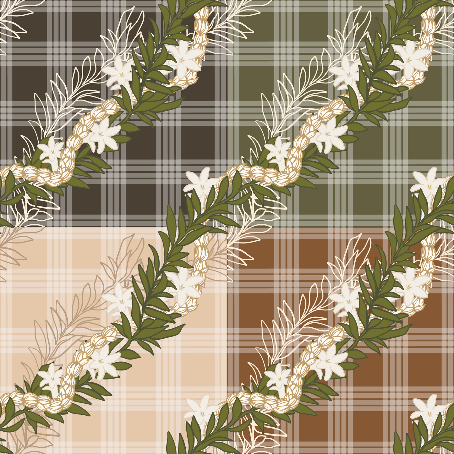 Maile Crown Repeat Surface Pattern for Shopmsnj