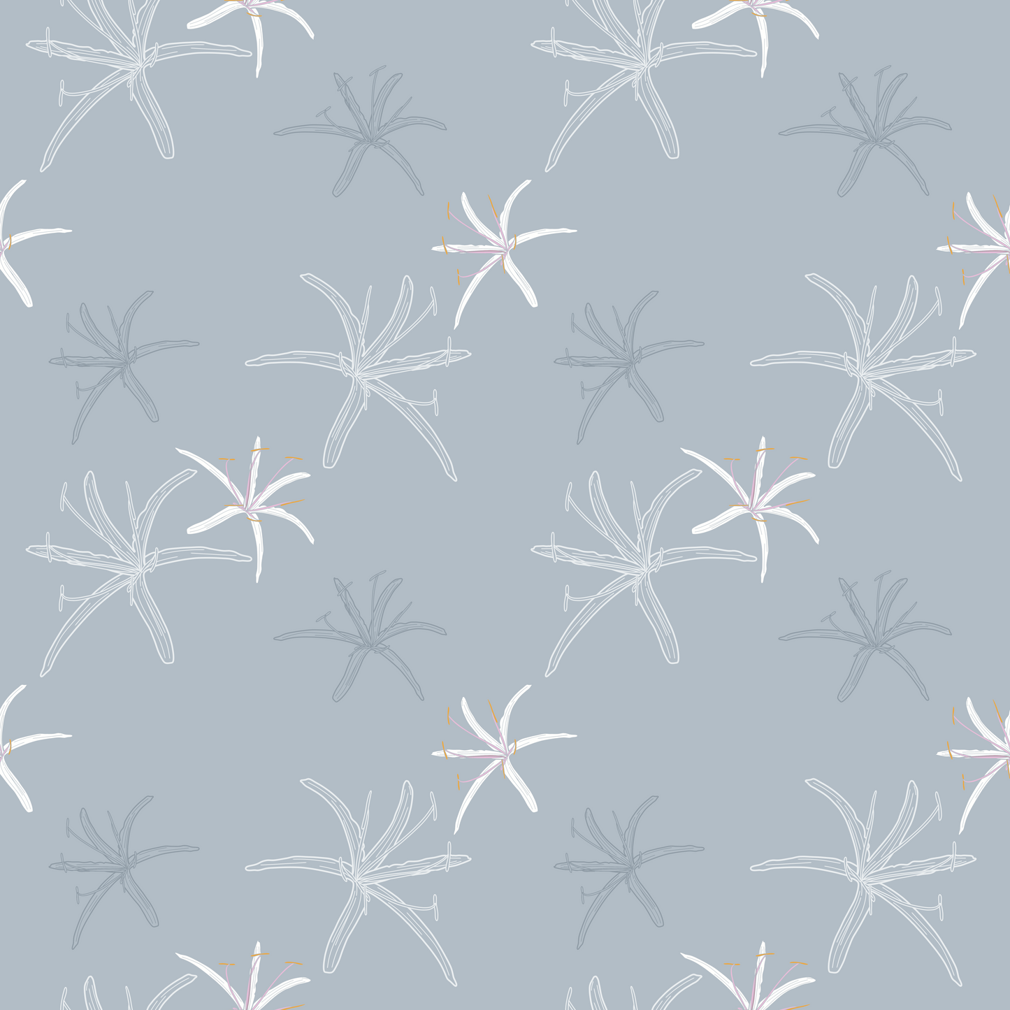 Spider Lily Trio Repeat Surface Pattern