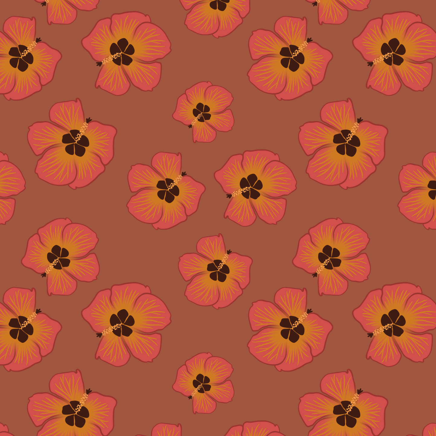Summer Hau Flower Repeat Surface Pattern