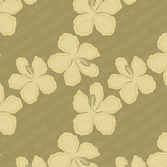 Summer Hibiscus Repeat Surface Pattern