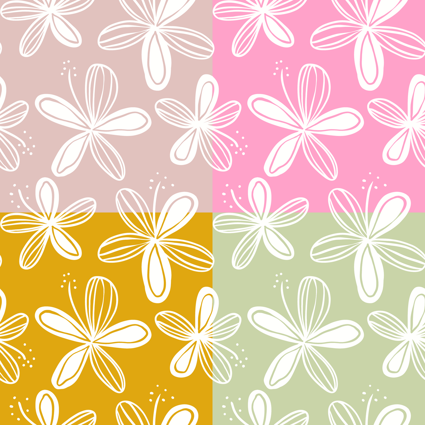 Summer Plumeria Repeat Surface Pattern