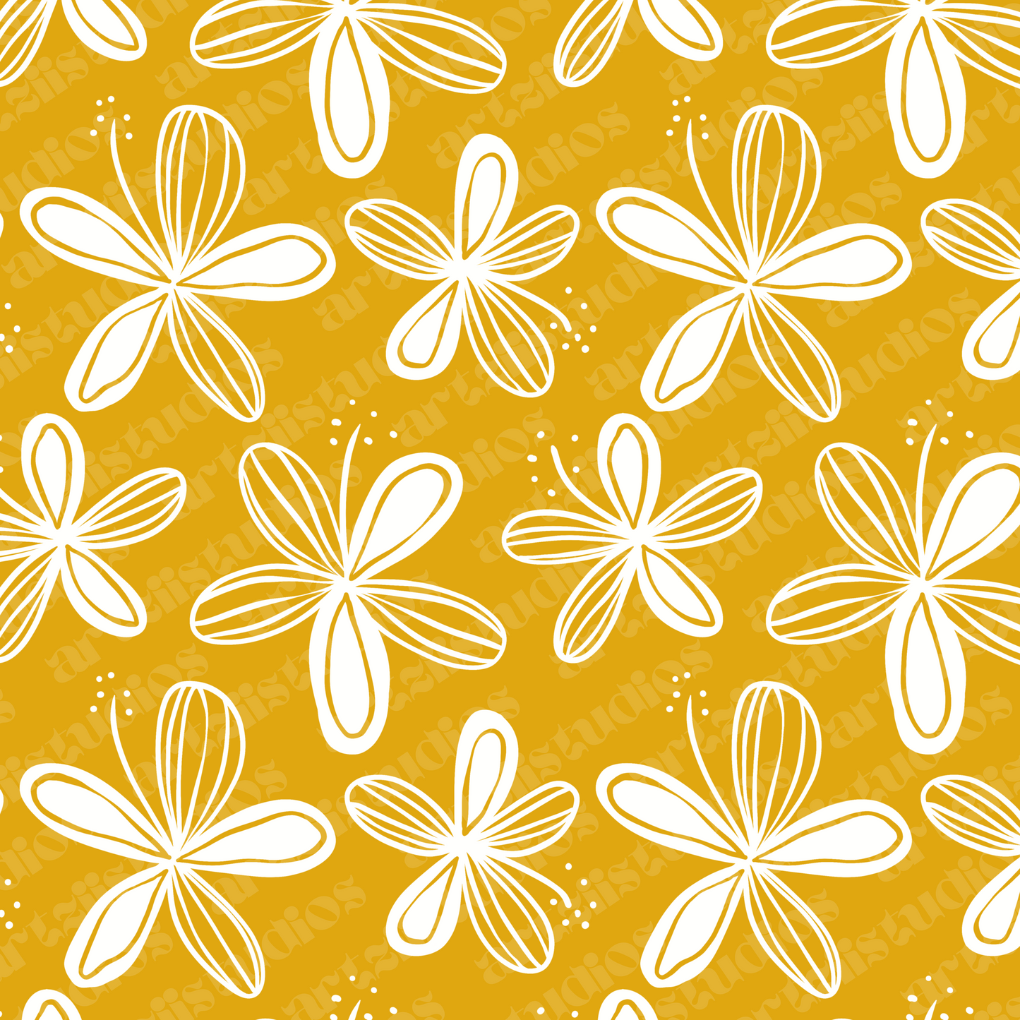 Summer Plumeria Repeat Surface Pattern