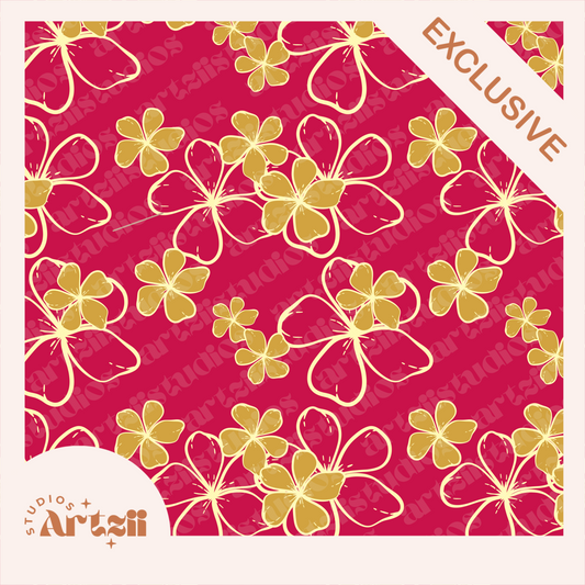 Summer Plumeria Repeat Surface Pattern #102