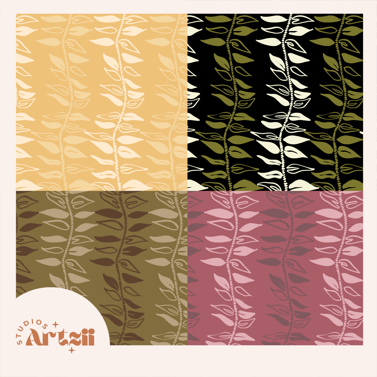 Ti Leaf Repeat Surface Pattern #68
