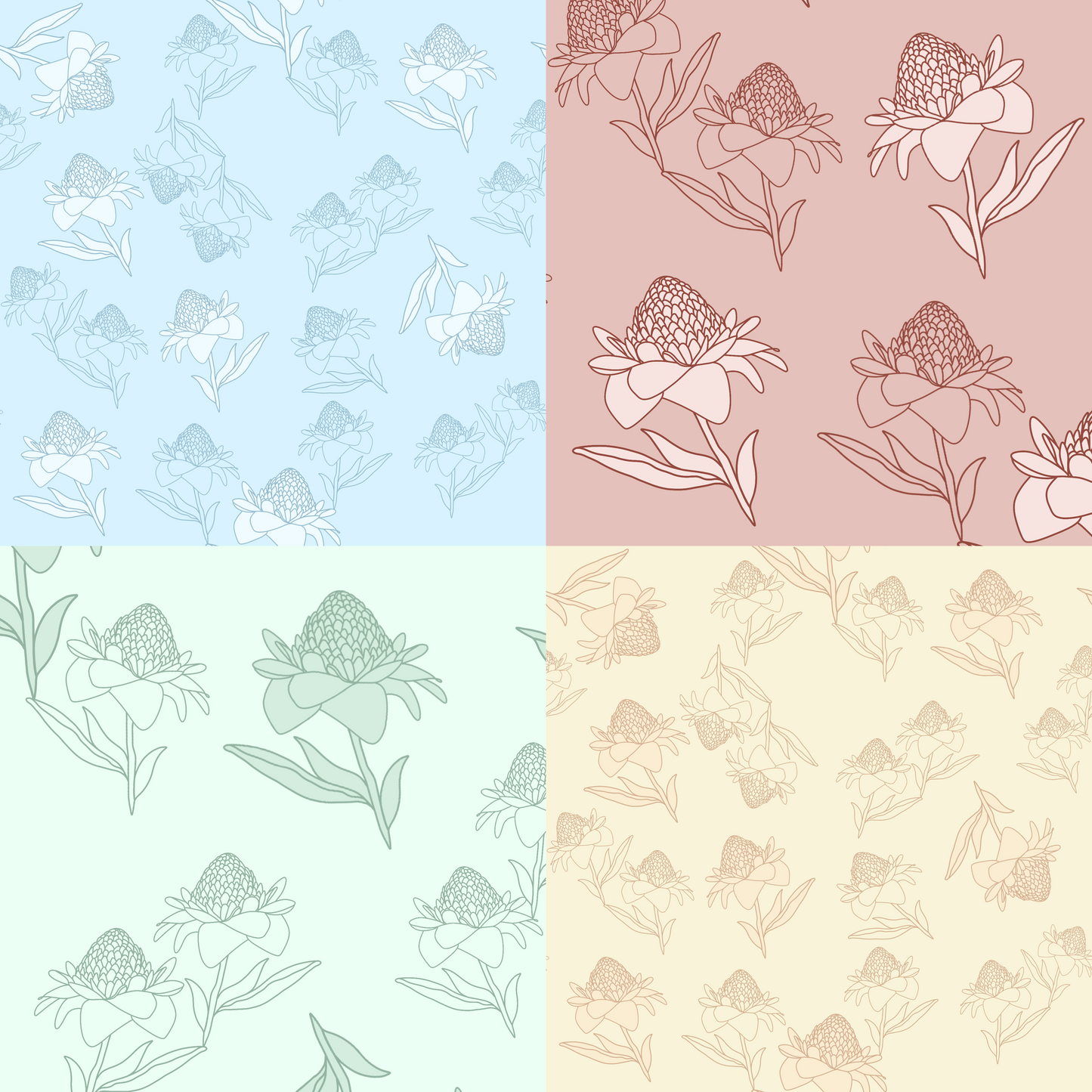 Torch Ginger Repeat Surface Pattern