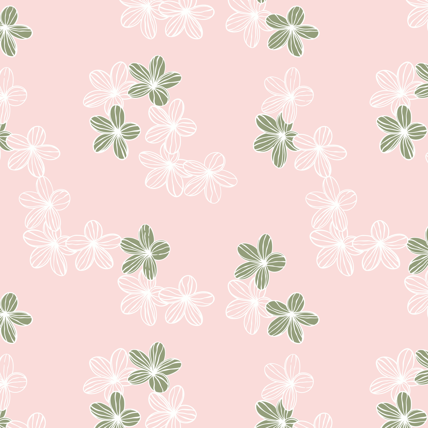 Trio Plumeria Repeat Surface Pattern