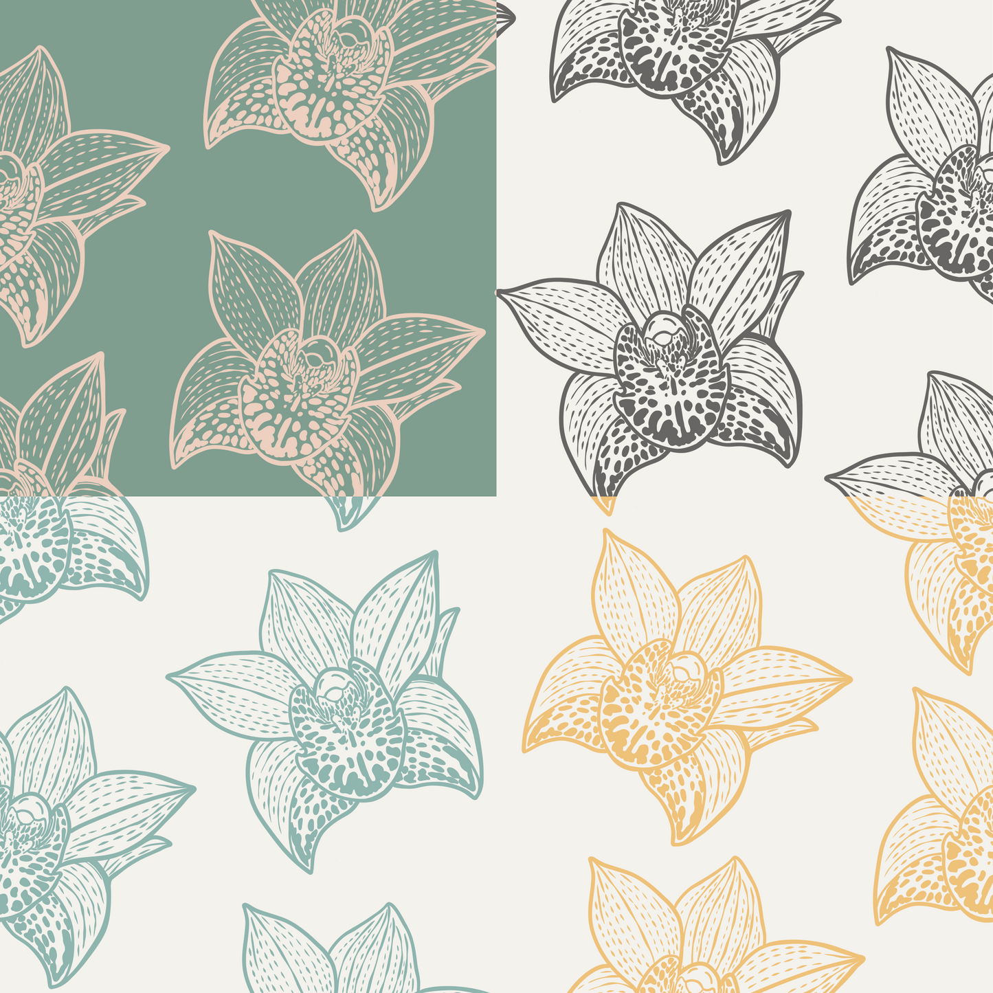 Simple Orchid Repeat Surface Pattern