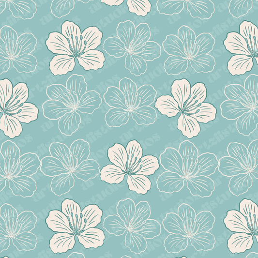 Blue Blossom Repeat Surface Pattern