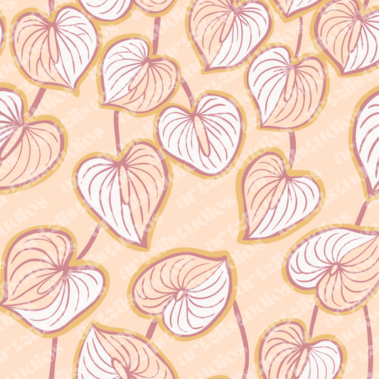 Dreamy Anthurium Repeat Surface Pattern