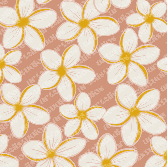 Butter Plumeria Repeat Surface Pattern