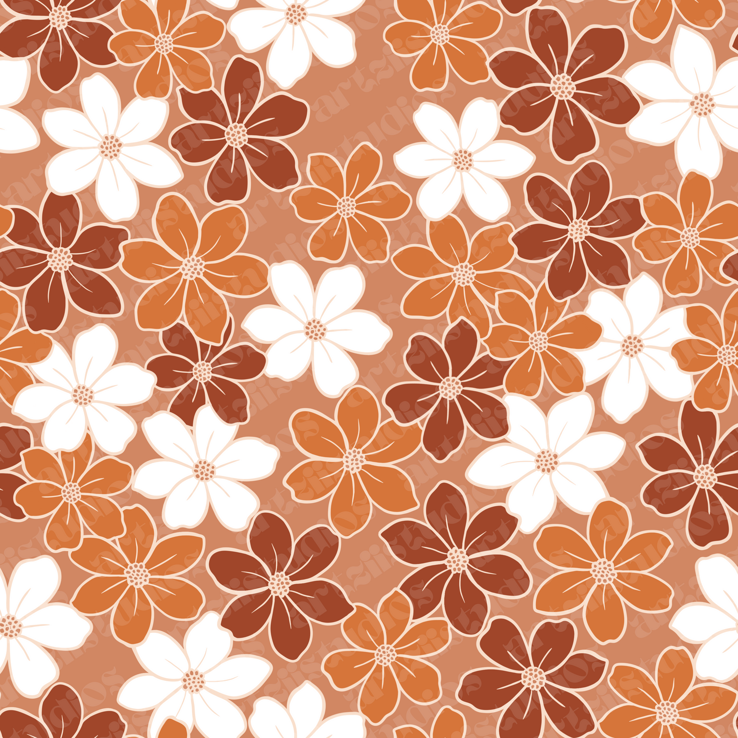 Fall Daisy Repeat Surface Pattern