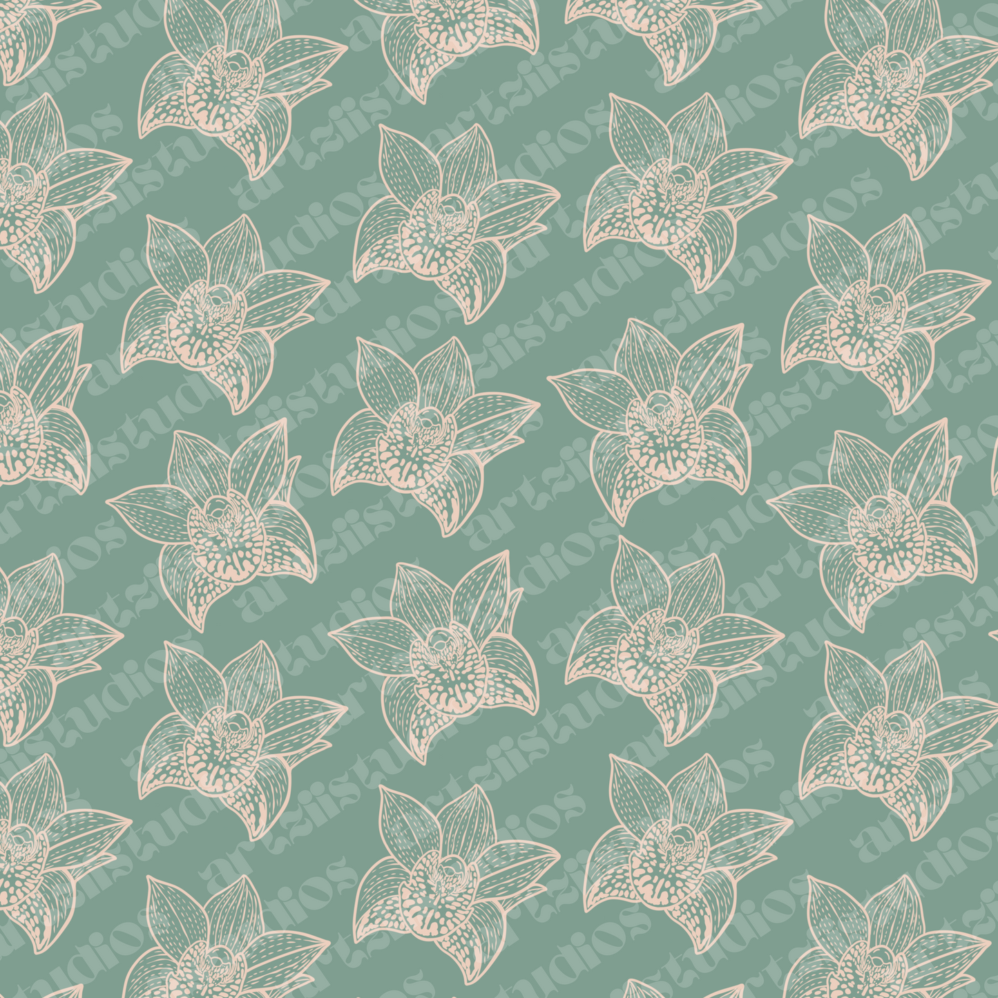 Simple Orchid Repeat Surface Pattern