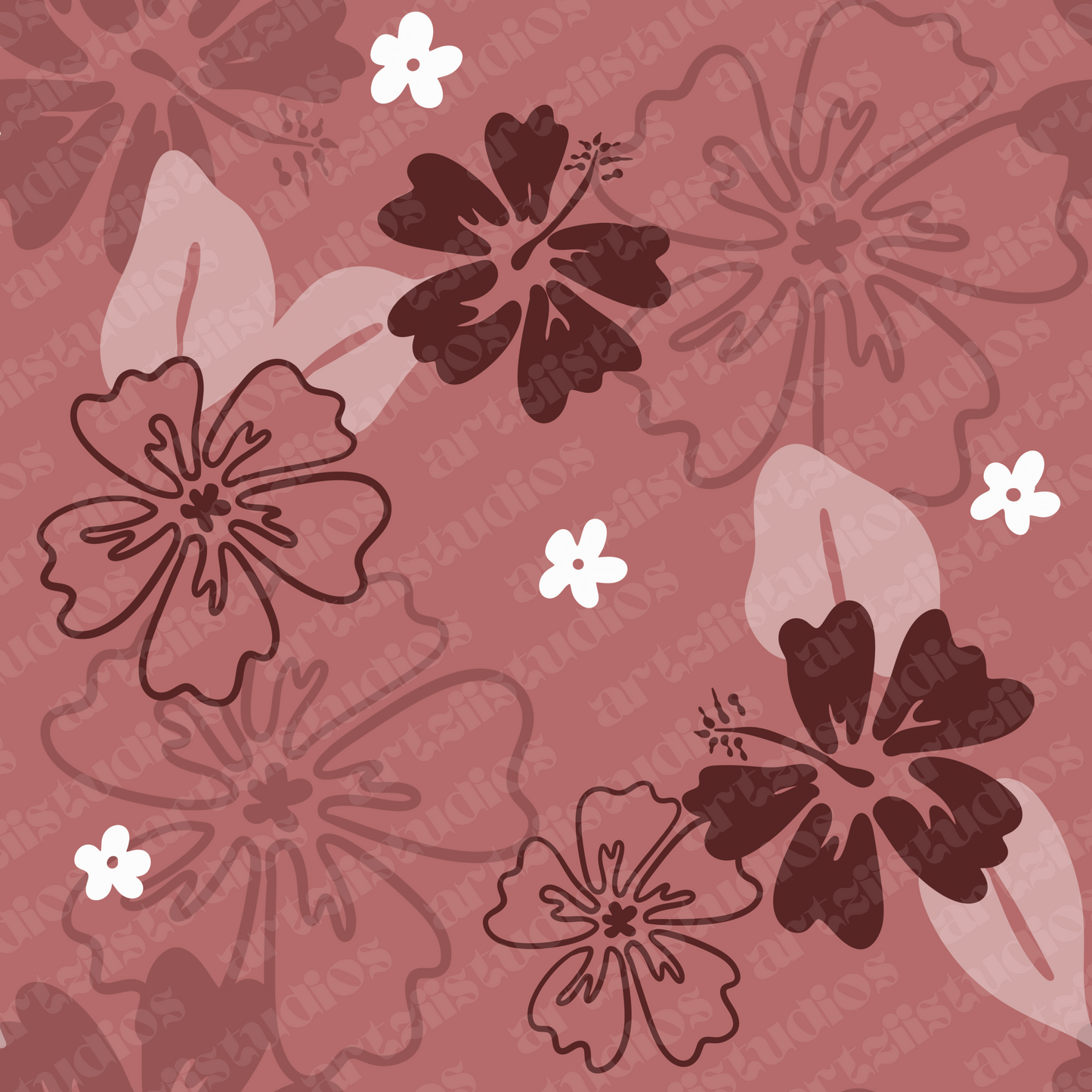 Hibiscus Repeat Pattern