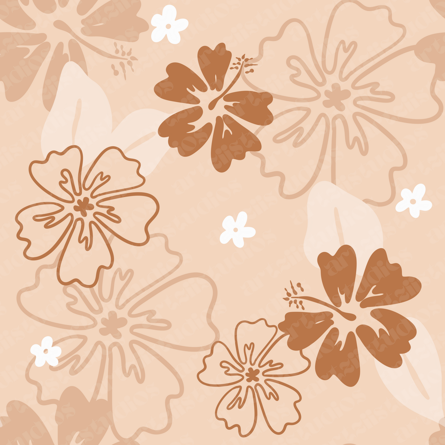 Hibiscus Repeat Pattern