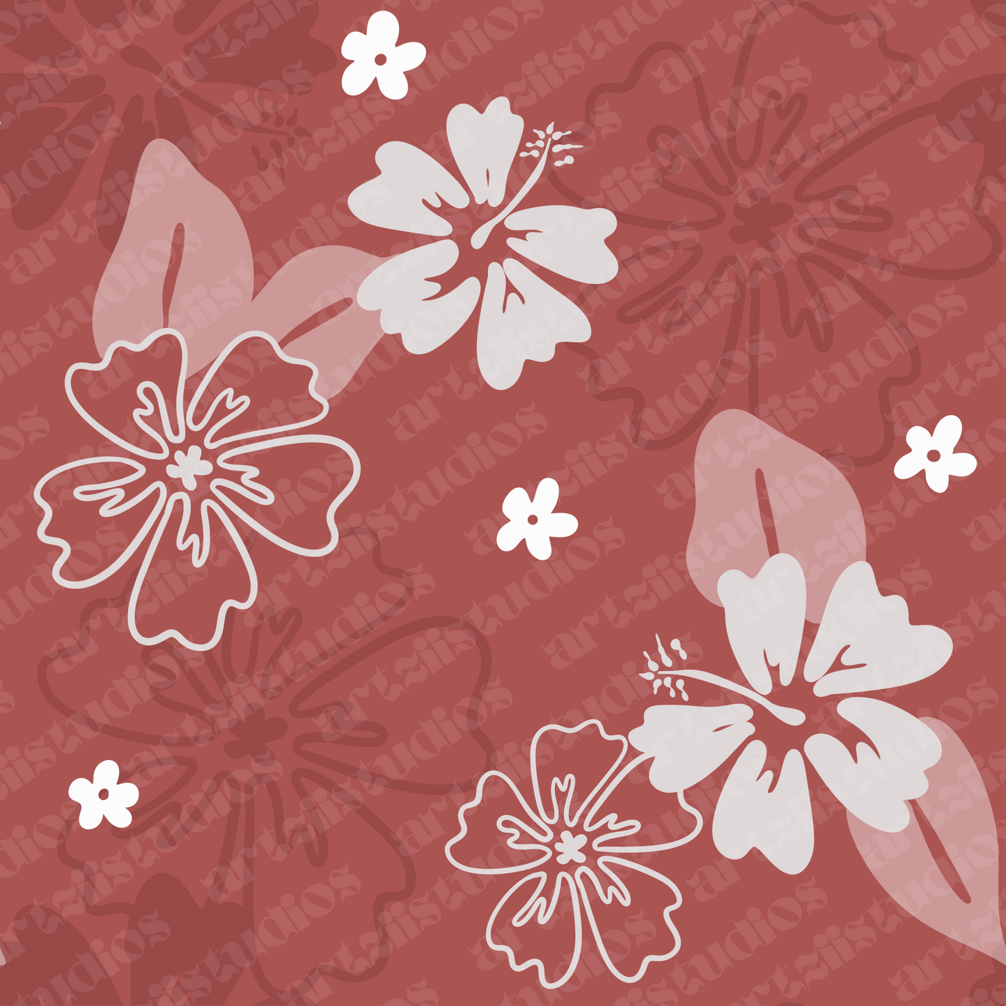Hibiscus Repeat Pattern