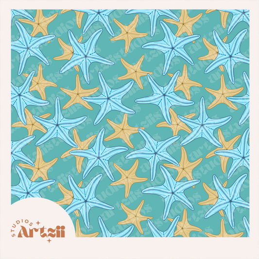 Coastal Starfish Repeat Surface Pattern #1137