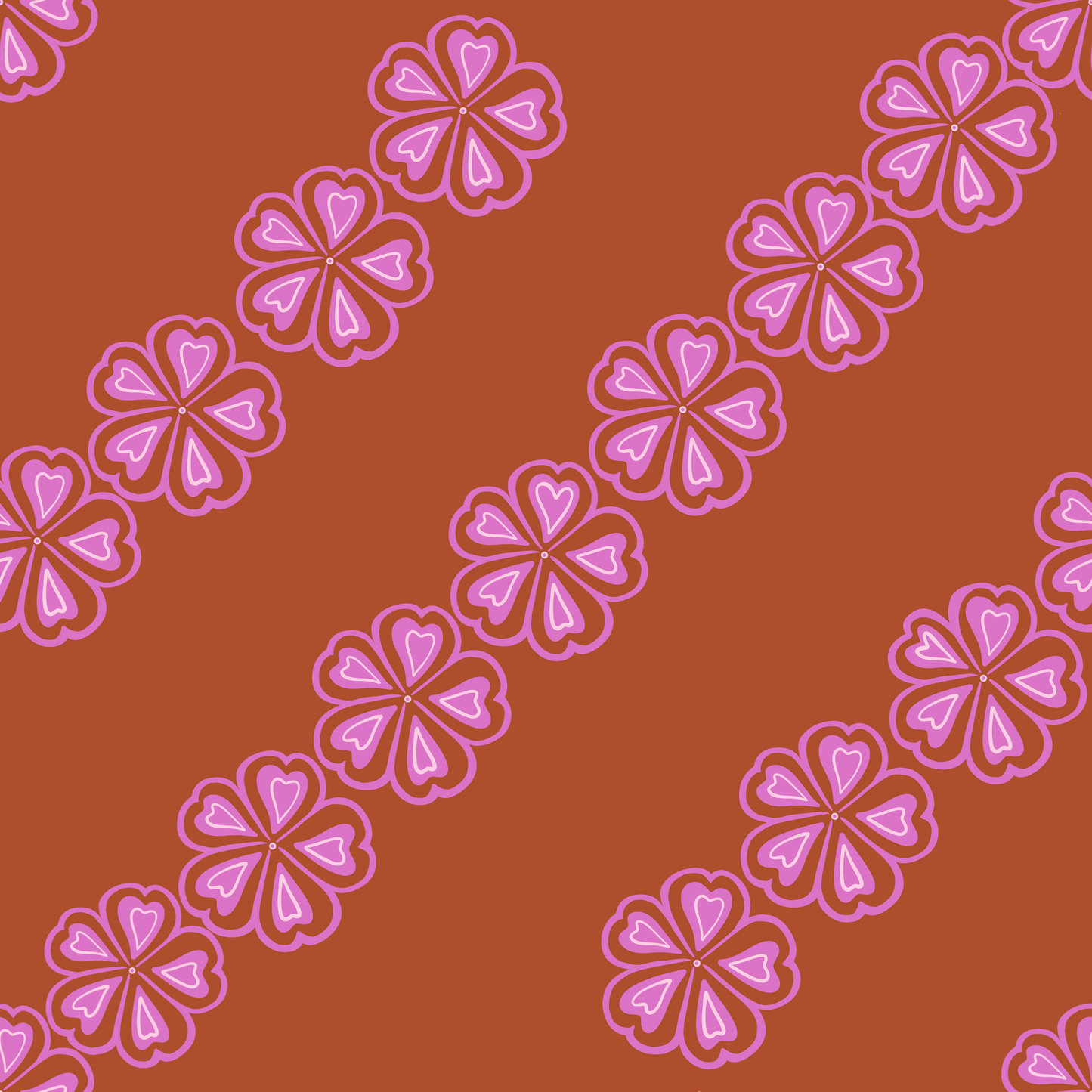 Valentine Retro Flower Repeat Surface Pattern