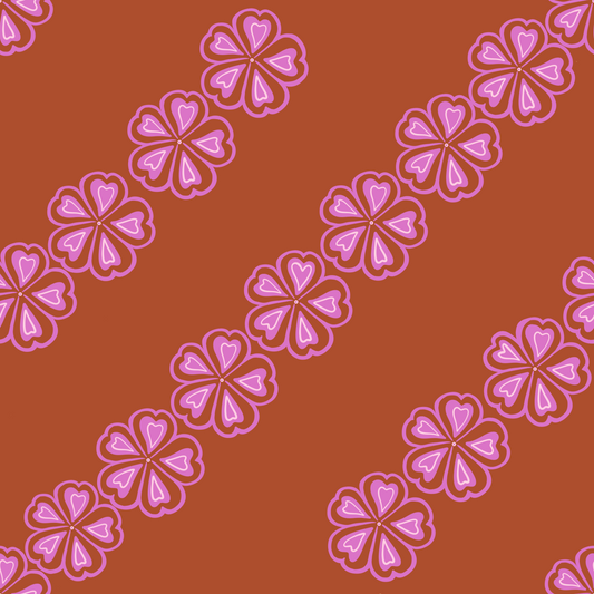 Valentine Retro Flower Repeat Surface Pattern