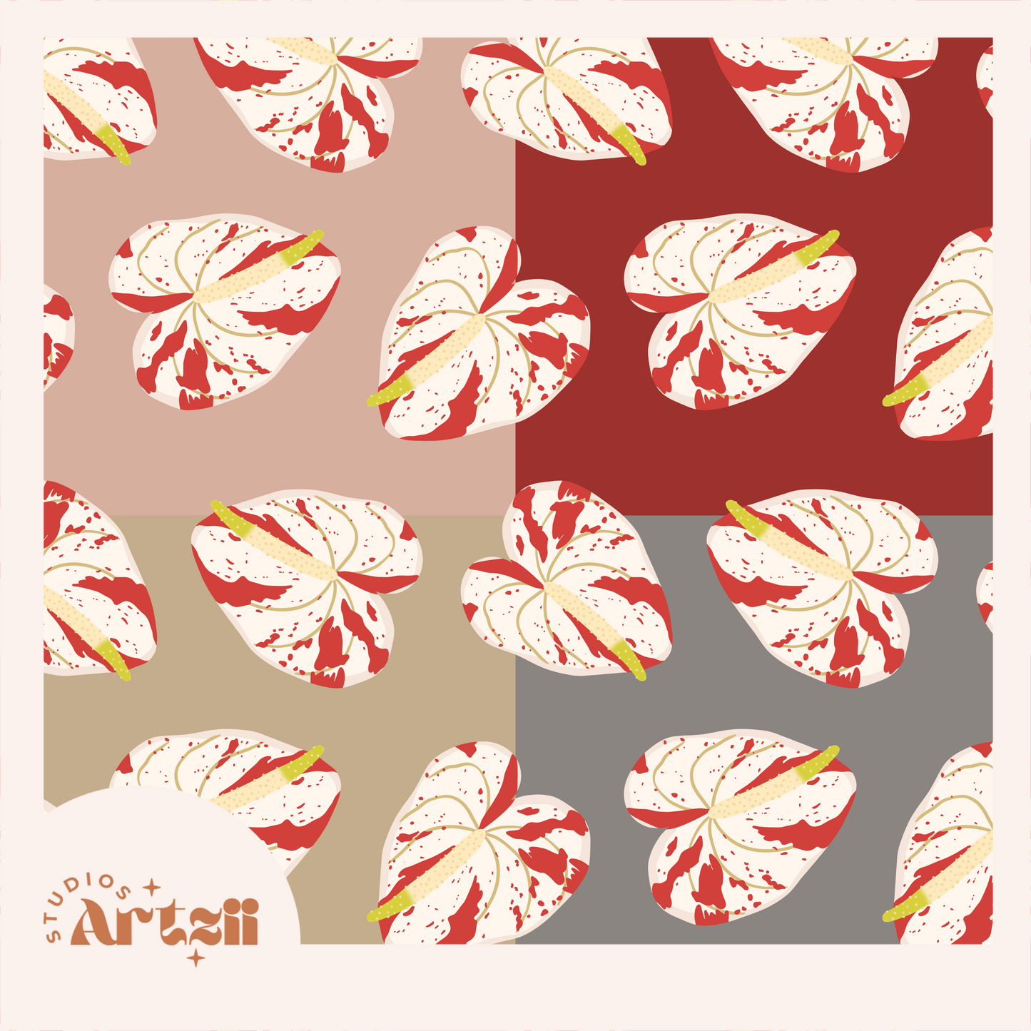 Variegated Anthurium Repeat Surface Pattern #105