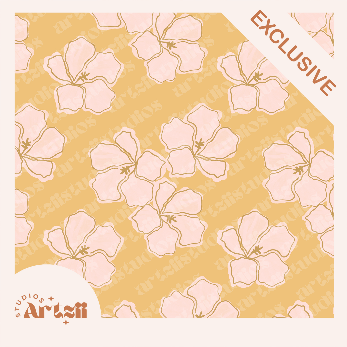 Watercolor Hibiscus Repeat Surface Pattern #78