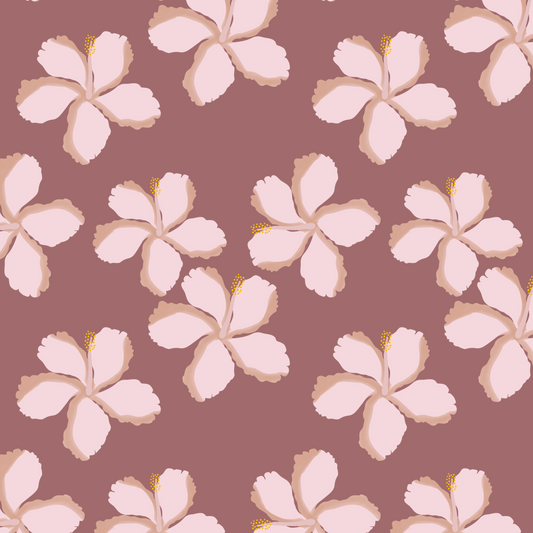 Watercolor Hibiscus Repeat Surface Pattern