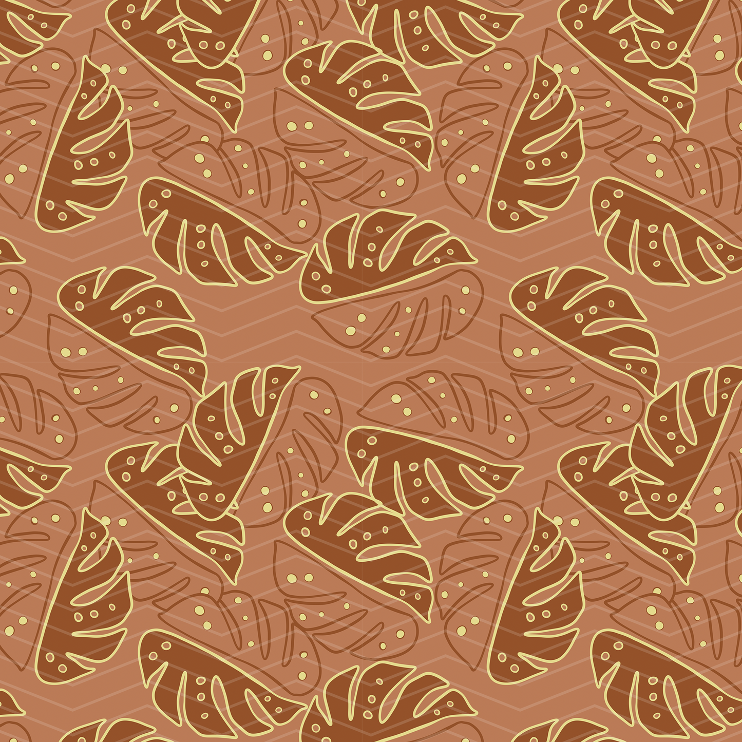 Retro Monsterra Surface Pattern
