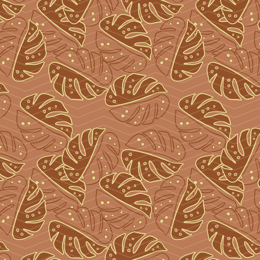 Retro Monsterra Surface Pattern