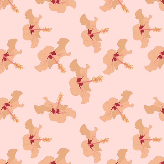 Sunset Hibiscus Repeat Surface Pattern