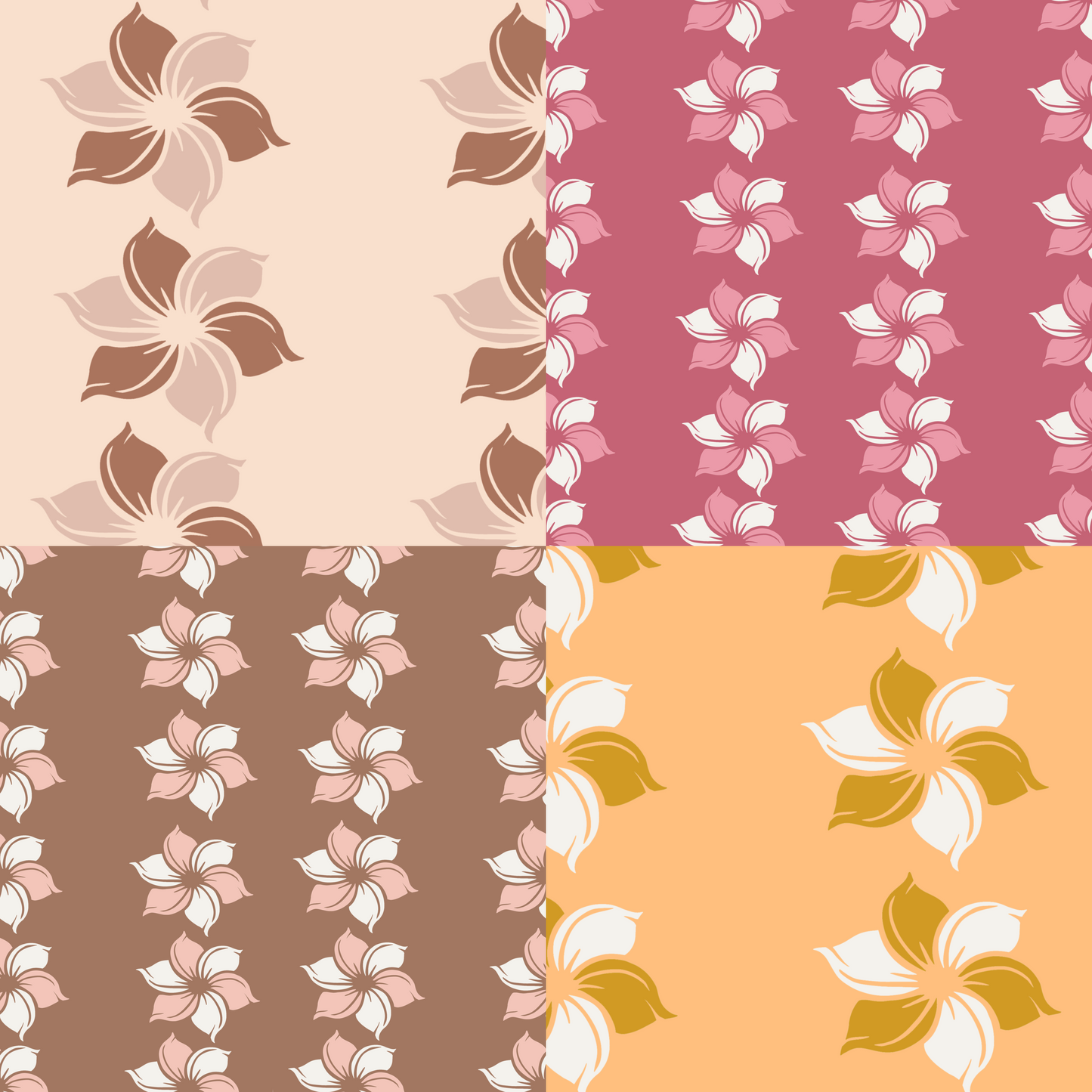 Linear Floral Repeat Surface Pattern
