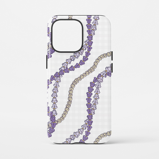 Crown Flower and Pikake Lei Phone Case-White