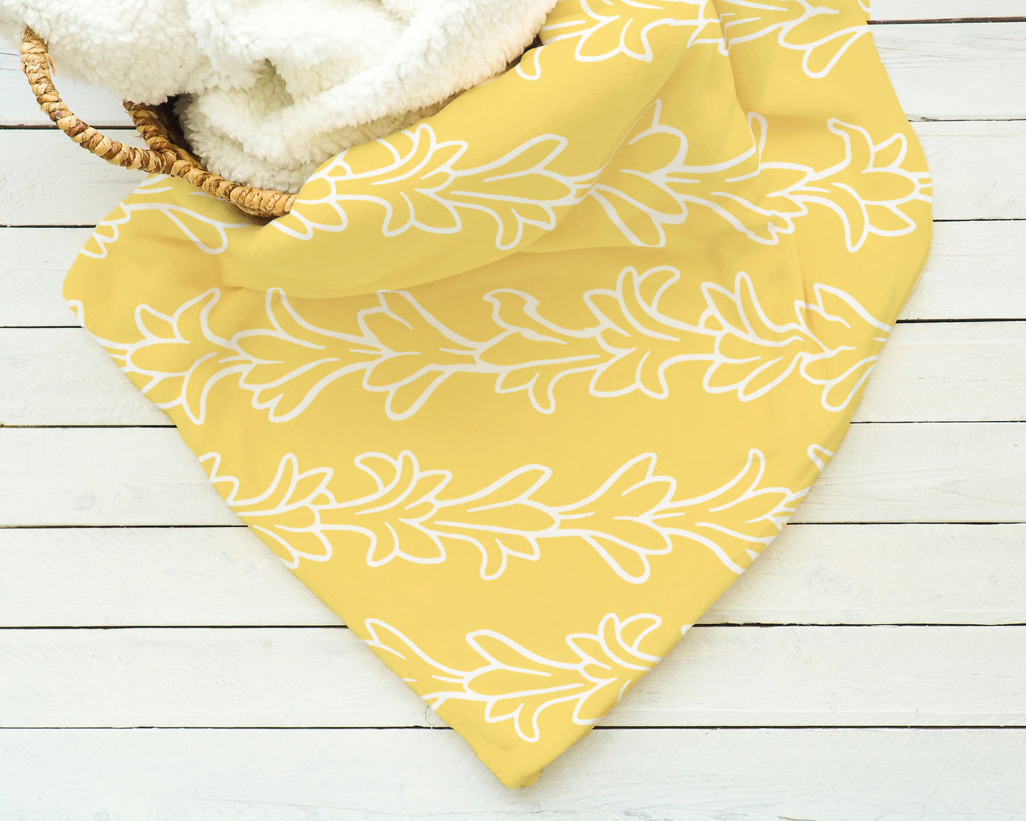 Tuberose Lei - Yellow - Fleece Blanket