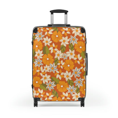 Warm Retro Wild Flower Suitcases