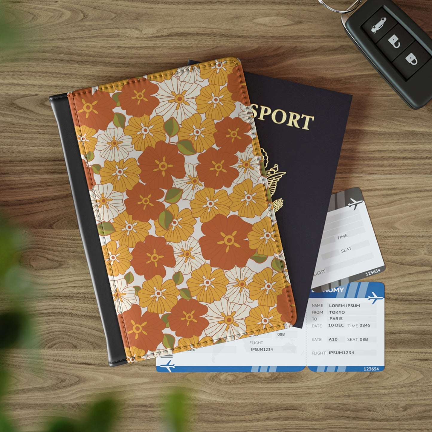 Retro Flowers Passport Cover